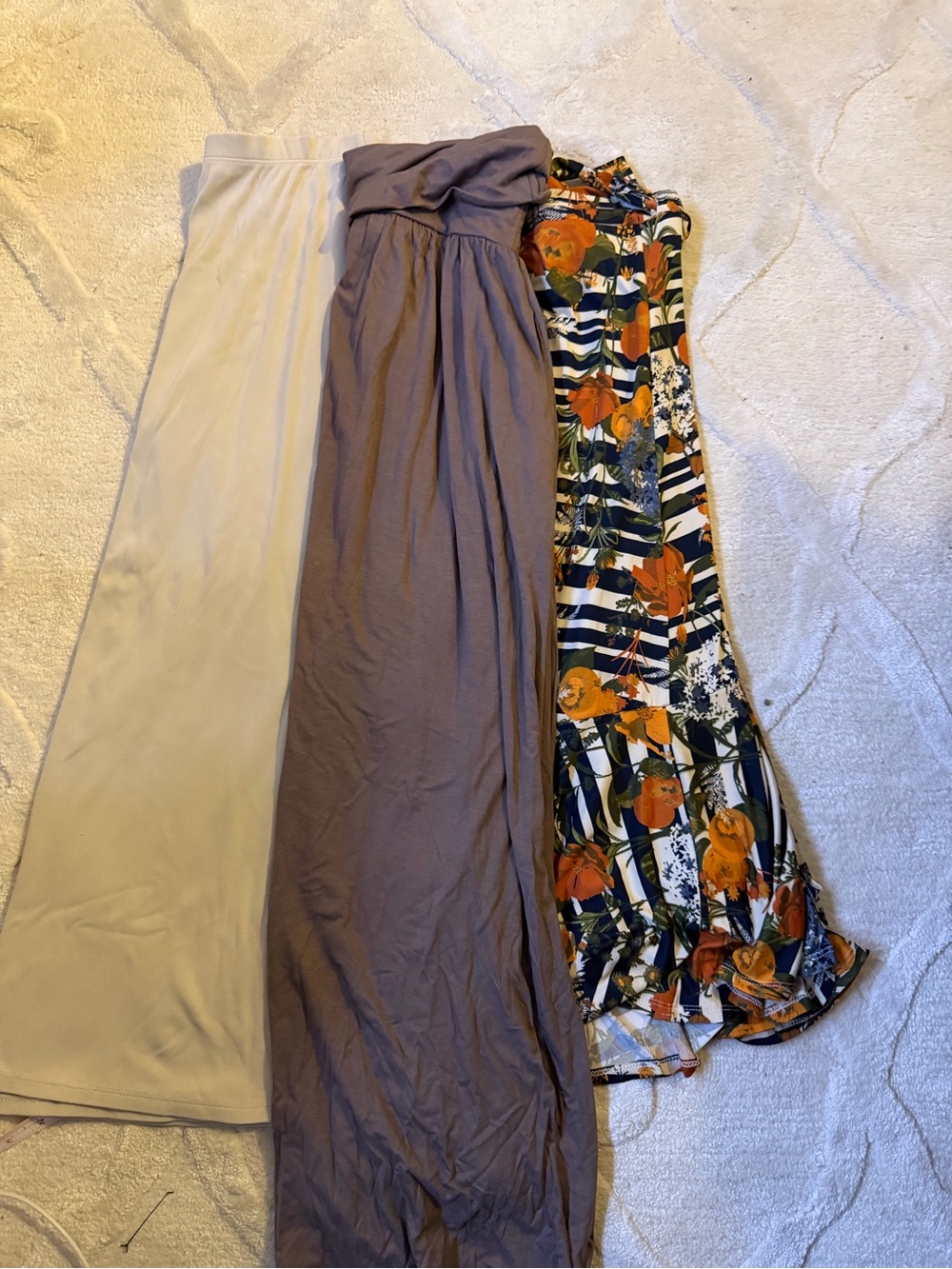 Women’s Maxi Skirts – Beige, Mauve, Floral